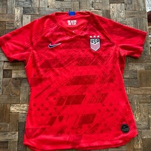 Nike USWNT 2019 Away Jersey Red with all over stars and partial stripes